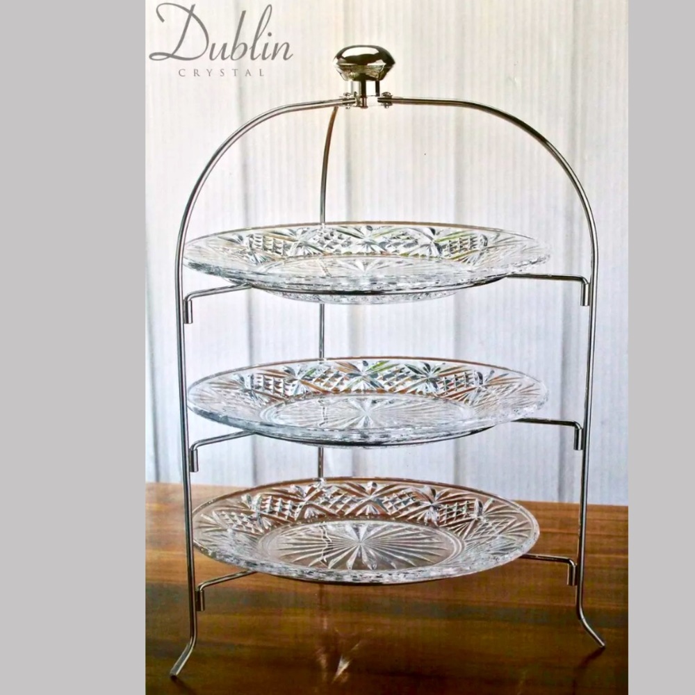 GODINGER DUBLIN CRYSTAL THREE TIER 12 INCH SERVER